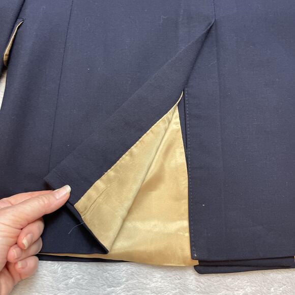 Vintage Bill Blass Nautical Suit Blazer Mens 32L Navy Wool Peak Double Breasted - Picture 7 of 16